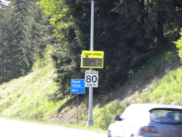 electronic signs using radar to detect the speed of motorists